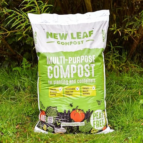 New Leaf Organic Compost - 100% Peat Free Compost Made From Natural Green Waste. 40 Litre Bag