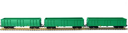Evemodel 3Stk.Spur H0 Grün Offener Güterwagen 1:87 Hochbordwagen Transport Bereich Güterverkehr Ealos der SBB