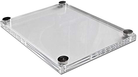 GOYAPRINT Doble Placa de Metacrilato Transparente 21x29,7 cm con Embellecedores Metalicos Marco de Acrílico para Atornillar (A4, 3+3 mm)