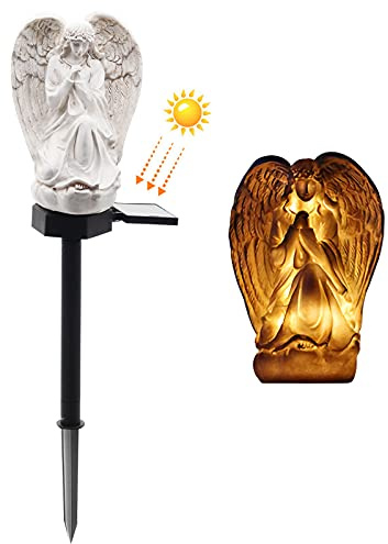 WAYDA Solar Light Outdoor Angle for Cemetery, LED Waterproof Angel Lamp, Solar Angel Lights for Garden, Balcony, Yard, Memorial Gifts