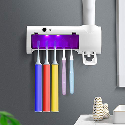 Elektrischer Zahnbürstenhalter,Zahnbürsten Halter Sterilisator Wand für Zahnbürstenhalter Mit Wandhalterung (2)