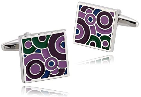 Whoiy Manschettenknöpfe Gravur Quadratisch, Manschettenknöpfe Herren Gravur Edelstahl Farbe für Männer Kostenlose Gravur mit Geschenkbox