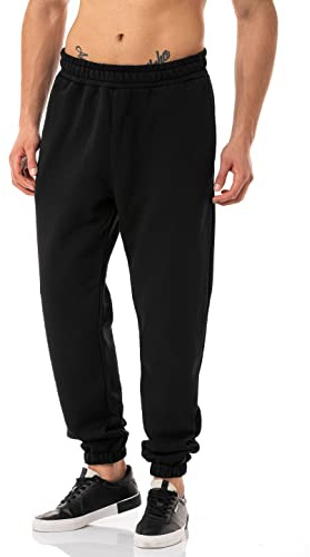 Red Bridge Pantaloni da jogging da uomo Pantaloni casual Basic Loose, Nero , XL