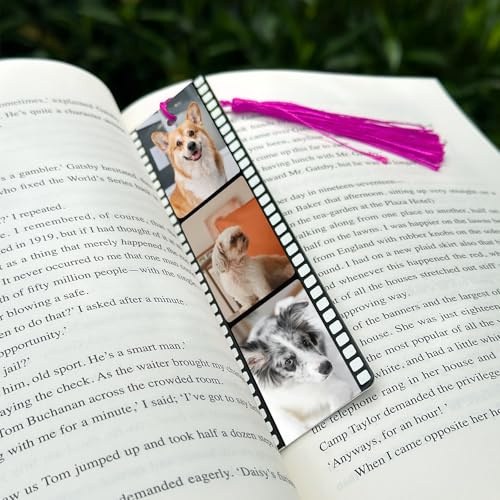 Lesezeichen Personalisiert mit Foto und Text Bookmark mit Quasten für Damen Herren Weihnachten Geburtstagsgeschenk