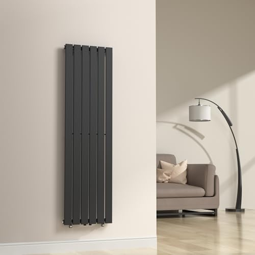[neu.haus] Termosifone da Parete Radiatore Design Riscaldamento ad Acqua Calda Termoarredo a Pannello Singolo con Elementi Piatti 160 x 45 cm - Nero