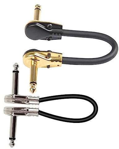 Toyvian 2 Stück Gitarren Patchkabel 30cm Flach Professionelles Effektkabel Für E-gitarre Und Pedalboard Silber Und Goldfarben Leicht Und Tragbar
