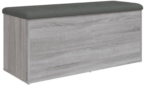 vidaXL Förvaringsbänk grå sonoma 102x42x45 cm konstruerat trä, hallbänk, skoförvaring, bänk med förvaring, hallbänkar, bänk med skoförvaring