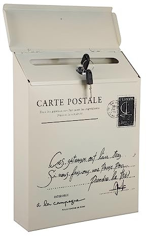 Boîte aux Lettres Verrouillable Rétro en Fer Blanc Murale