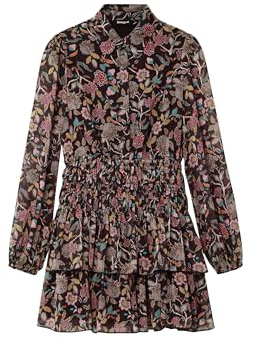 Desigual Woman Woven Dress Long Sleeve NAN, Nero, S Donna