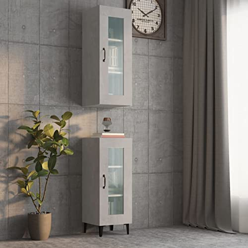 ShCuShan Hängeschrank Betongrau 34,5x34x90 cm Wandschrank HäNgend HäNgeschrank Schlafzimmer Wandschrank KüChenhäNgeschrank - 812460