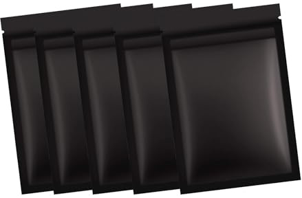 Lot de 100 sachets zippés refermables noirs - Sacs plats à fermeture éclair pour le rangement quotidien (noir, 7 x 10 cm)