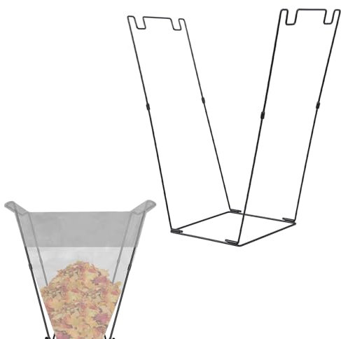 Support de Sac Poubelle Extérieur de Grande capacité, Structure Robuste, stabilité Solide, Assemblage Facile et Support de Sac à Feuilles en Métal Portable pour Pique-niques,
