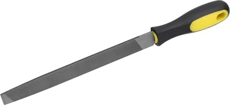 8 Inch Flat Mill File with Handle – T12 Carbon Steel Metal Sharpening File for Engineers Smooth Cut Hand File for Steel Aluminum & Copper