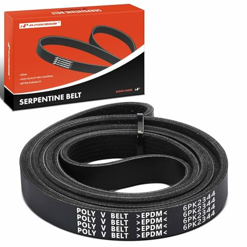 A-Premium 92.34 in Serpentine Drive Belt For Chevy, GMC, Ford, Cadillac, Jeep,Buick & Saab Cars - Silverado, Tahoe, Mustang, Sierra, Yukon, Escalade, Cherokee, 9-3 & More
