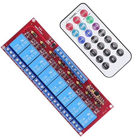 10A Universal Infrared Relay Receiver Board, Wireless Remote Control Switch, 8 Way Motor Light Door Controller, High Safety Keypads & Remotes (5v)