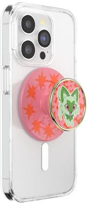 PopSockets Phone Grip for MagSafe, Secure Magnetic Phone Grip & Stand, Hands-Free Kickstand, Wireless Charging Compatible - Enamel Sprigatito Stretch