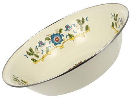 WEKADRIN Cuenco Esmaltado Vintage de Palangana Multifunción para Cocina y Lavado Diseño Clásico Resistente y Fácil Limpieza para Almacenamiento y Mezcla el Hogar