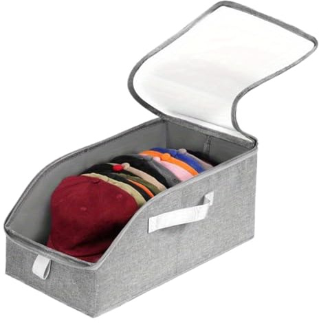 Hatt Förvaringslåda - Arrangör för Hatt Skåp | Stapelbara Lådor med genomskinligt lock - Baseballkeps Hållare | Fr Home Office Resor RV Sängkläder från l