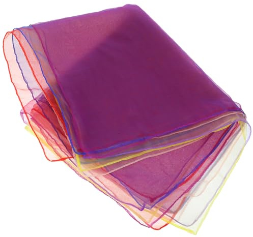 Homoyoyo Lot de 6 Foulards Carrés de Danse Garçon et Filles Multicolores en Tissu Souple pour Spectacles, Jonglage et Performances Artistiques