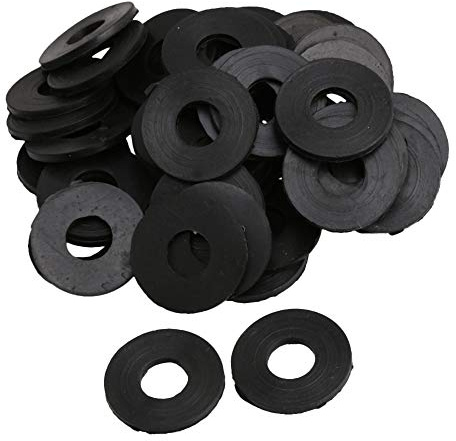50pcs Rubber Flat Washer Gasket Seal Rings for Faucet Pipe | 20mm OD 10mm ID 2mm Thickness, for Water Hose