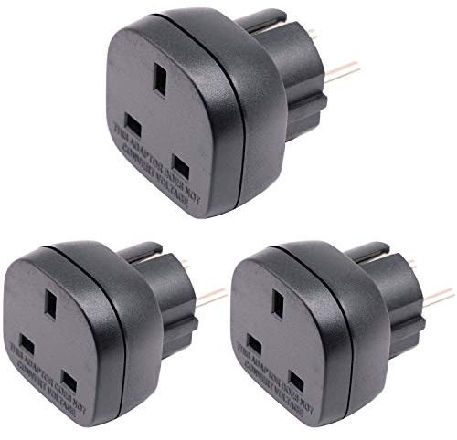 BS8546 Godkänd UK till EU/Sverige Adapterkontakt, 3-stifts Elektronisk Apparat från Storbritannien Anpassad till 2-stifts Typ E/F EU Uttag/Sverige Uttag med Säkerhetslucka