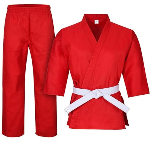 Karate gi Kids & Adults Medium Weight Martial Arts Uniform Student Karate Gear With Free White Belt Karate Outfit