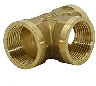 Pangyoo PYouo-Messing Schlauchverbinder 1/2 3/4 Zoll Innengewinde T-Form-3-Wege-T-Stück Messing-Kupfer-Metallrohrverbinder Fitting Dickes Material (Color : 3I4)