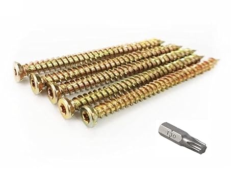 RC Screws Betonschrauben mit Senkkopf, 7,5 x 150 mm, 100 Stück Inklusive Torx-Bit