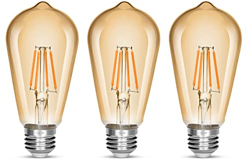 NOTOC LED Edison Bulb 4W,Antique 40W Vintage Edison Bulb,E26 Light Bulb Non Dimmable Led Bulb 450 Lumens 2300K Amber Warm,Pack of 3