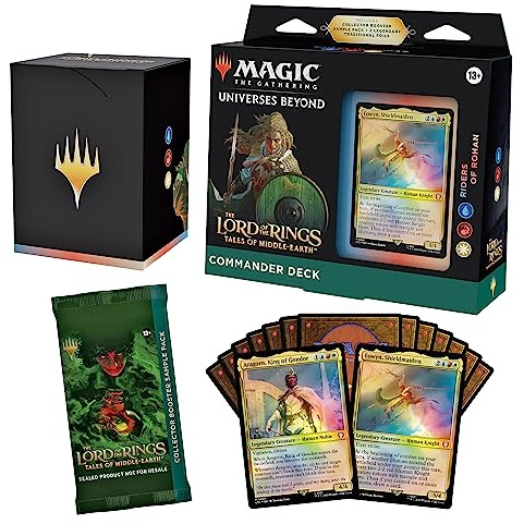 Magic: The Gathering The Lord of The Rings: Tales of Middle-Earth Commander Deck - Riders of Rohan (100-Card Deck, 2-Card Collector Booster Sample Pack + Accessories) (Version Anglaise)