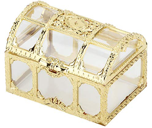 Jerliflyer Pralinenschachtel, transparent, wiederverwendbar, 12 Stück, Hohle Pralinenschachtel, Pralinenbehälter, Ornamnet-Geschenkglas, Dekoration für Hochzeitsfeier(golden 7cm)
