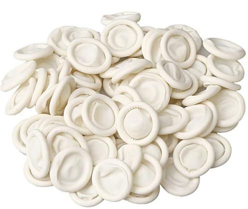ZHIYE Fingerbett, ca. 300 Stück, antistatische Latex-Fingerschutz, Fingerspitzen, Gummi, schützt das Anziehen trocken und sauber, Einweg-Fingerhandschuhe, Weiß