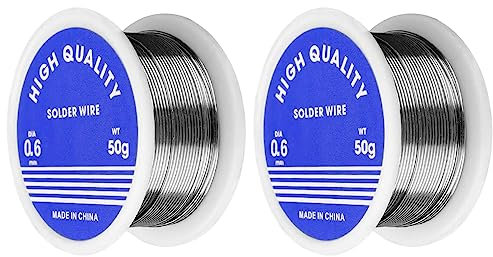 Estaño de soldadura (alambre de soldadura), 0,8 mm, sin plomo Sn99,3 Cu0,7, con base de núcleo de colofonia para reparación y bricolaje (A)