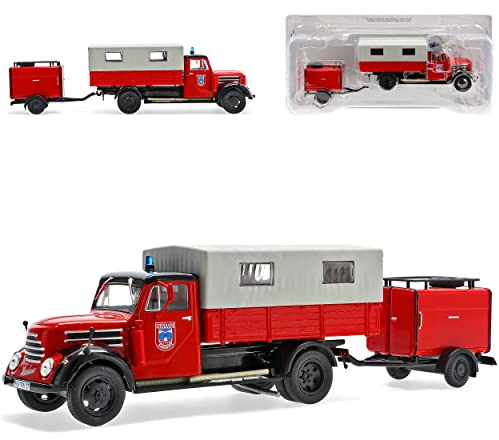 Ixo Robur Garant K30 Mannschaftswagen mit Anhänger Feuerwehr 1/43 Modell Auto mit individiuellem Wunschkennzeichen