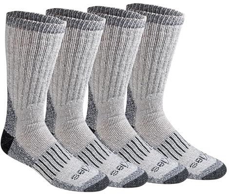 Dickies Men's Heavy Weight Wool Blend Thermal Crew 2 & 4 Pairs, Blue (4 Pairs), Large Socks Multipack