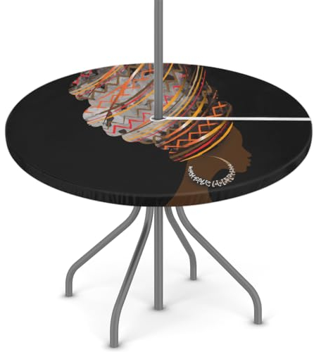 Gelbe japanische Chrysanthemen-Muster, rund, elastisch, 114,3–142,2 cm, Nationalblumen, wasserdichter Reißverschluss, runde Tische mit Schirmloch für Picknick, Camping, Esszimmer, Innen- und