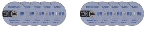 Dremel SpeedClic SC409 dünne Trennscheiben, Zubehörsatz mit 5 Trennscheiben zum Trennen von Metallrohren, gehärtetem Stahl, Kupfer, Trockenbauplatten u.v.m (Packung mit 2)