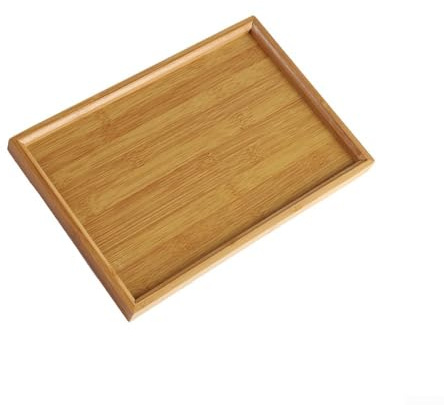 DAZZLEEX Plateau en bois pour barbecue, plateau plat pour servir, parfait pour le petit déjeuner, le dîner, les gâteaux (33 x 22 cm)
