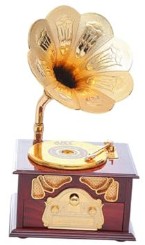 Ciieeo Kasten musik Vintage- klingendes Spielzeug Desktop- Schreibtischaufsatz Tischdekoration singen Grammophon Statue Musikbox schmücken Hölzern