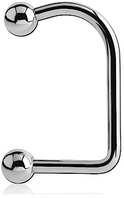 Inoki - Micro Lip Hoop Stahl Lip Hoop mit Kugeln - Drahtstärke 1.2 mm, Innere Länge 10 mm, Durchmesser 13 mm, Ball 3 mm