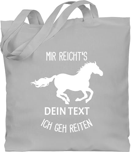 Baumwolltasche - Pferd Pferde - Mir reichts ich geh reiten - Geschenk für Reiter Pferdeliebhaber - Unisize - Hellgrau - horse taschen pferden tasche pferdetaschen mädchen pferdemotiv stoffbeutel