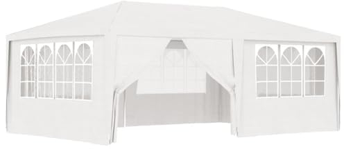 AUVYI Pavillon im Freien Polyethylen Weiß 4x6x2,75 m Wasserbeständigem Gartenzelt Seitenverkleidungen mit Jeweils Dekorativen Fenstern Partyzelt Gartenpartys und Zusammenkünften Hochzeiten
