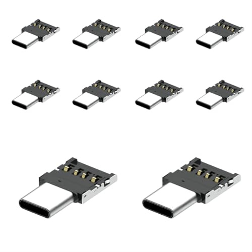 chenyang 10 Pack USB C OTG Adapter USB C Stecker auf USB 2.0 Buchse Ultra Mini Anschlussadapter
