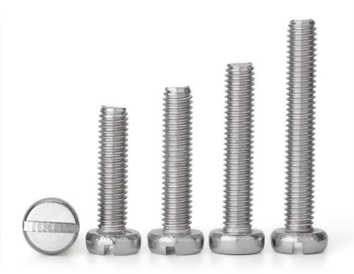 Cilky Metallschrauben 50 Stück Einloch-Linsenkopfschraube M2 Schlitz-Zylinderschraube 304 Edelstahl Maschinenschraube Bolzen Schlitzantrieb Bindekopfschraube Bolzenlänge 5-20 mm(M2*5)