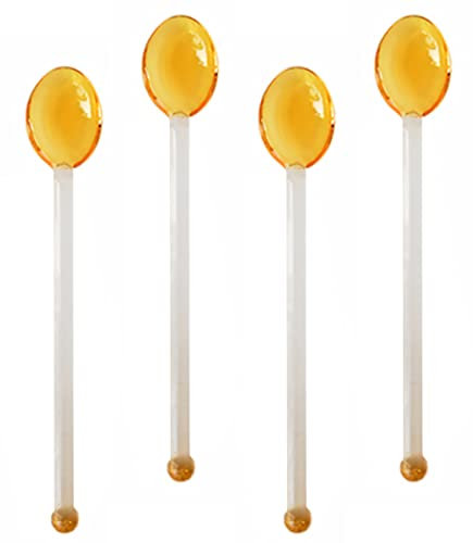 FUNOMOCYA 4stücke Stk Glas Kaffeelöffel Klare Glas Dessertlöffel Langer Griff Zum Rühren Von Kaffee Tee Milchpulver Für Zuhause
