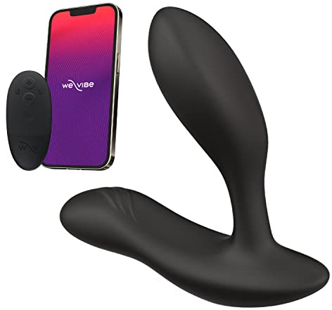 We-Vibe Vector+ Vibrating Butt Plug Adult Sex Toy | Silicone Perineum & Prostate Massager Male Sex Toy | Long Distance App & Remote Control Anal Vibrator | 10 Modes Anal Plug for Couples | Black