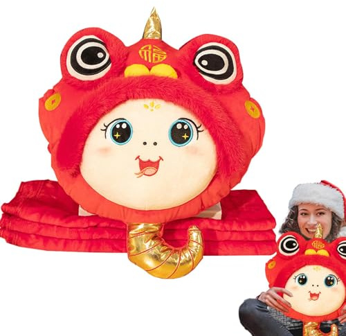 Qfdiwr - Almohada de peluche para el año de la serpiente, almohada de peluche para el año de la serpiente - Mascota Serpiente Almohada de peluche de mano Muff relleno, cojín de abrazos adorable