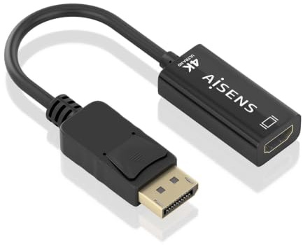 AISENS - A125-0905 - CONVERSOR DISPLAYPORT A HDMI 4K@60HZ, DP/M-HDMI/H, 15CM
