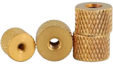 Generisch 10 Stück - 50 Stück M2 M2,5 M3 M4 Rändelmutter aus Messing, Messing-Rändelmutter, zylindrisch, anpassbar for Wasserkühlungs-PC-Gehäusemodell(M2 10pcs)