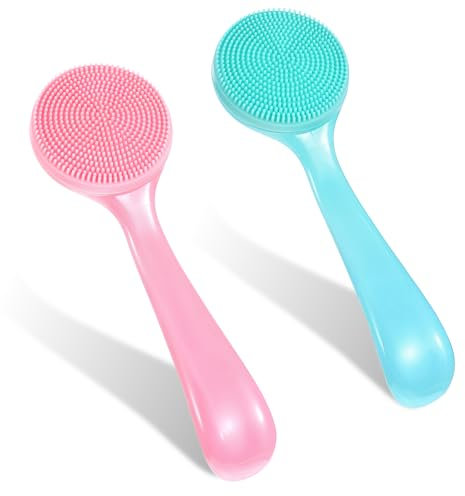2PCS Face Scrubber Face Exfoliator Tool Silicone Face Scrubber Face Wash Brush Cleansing Brush Face Scrub Brush Silicone Face Scrubber for Men Silicone Face Brush for Girls and Women